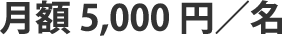 月額5,000円／名